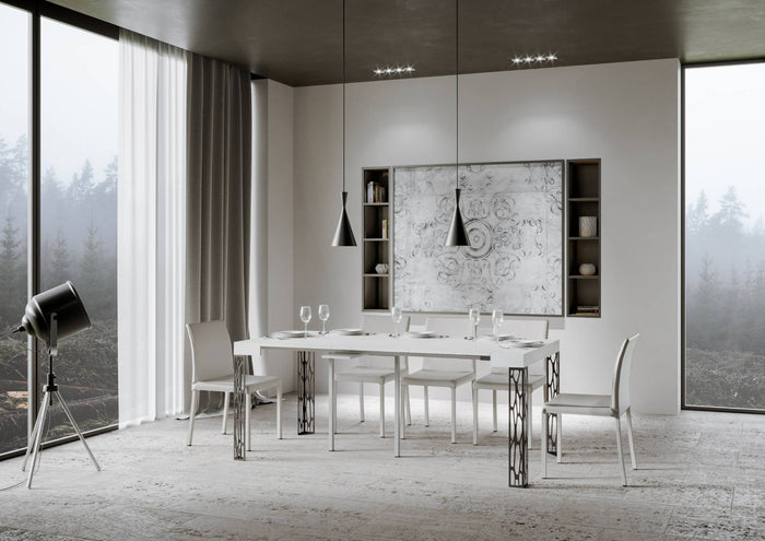 Consolle Allungabile 90-300x40x77 cm in Nobilitato Bianco