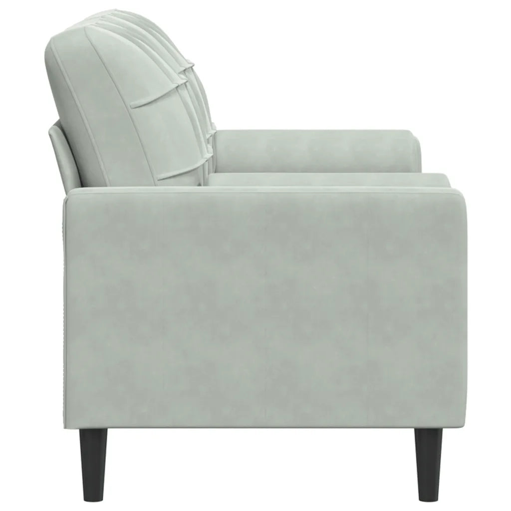 Divano a 2 Posti con Cuscini Grigio Chiaro 140 cm in Velluto 3278219