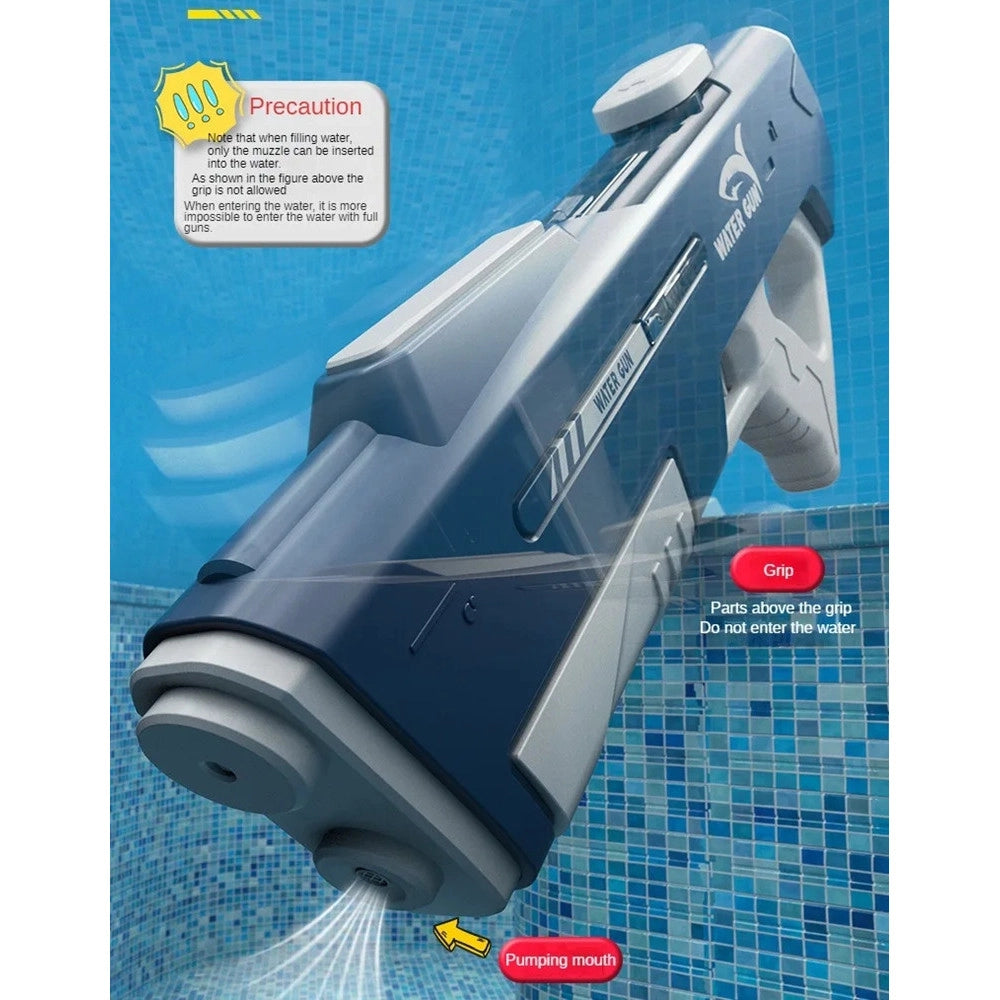 Trade Shop - Pistola Ad Acqua Elettrica Automatica Da 43cm Per Bambini Ad Alta Pressione Giocattolo -