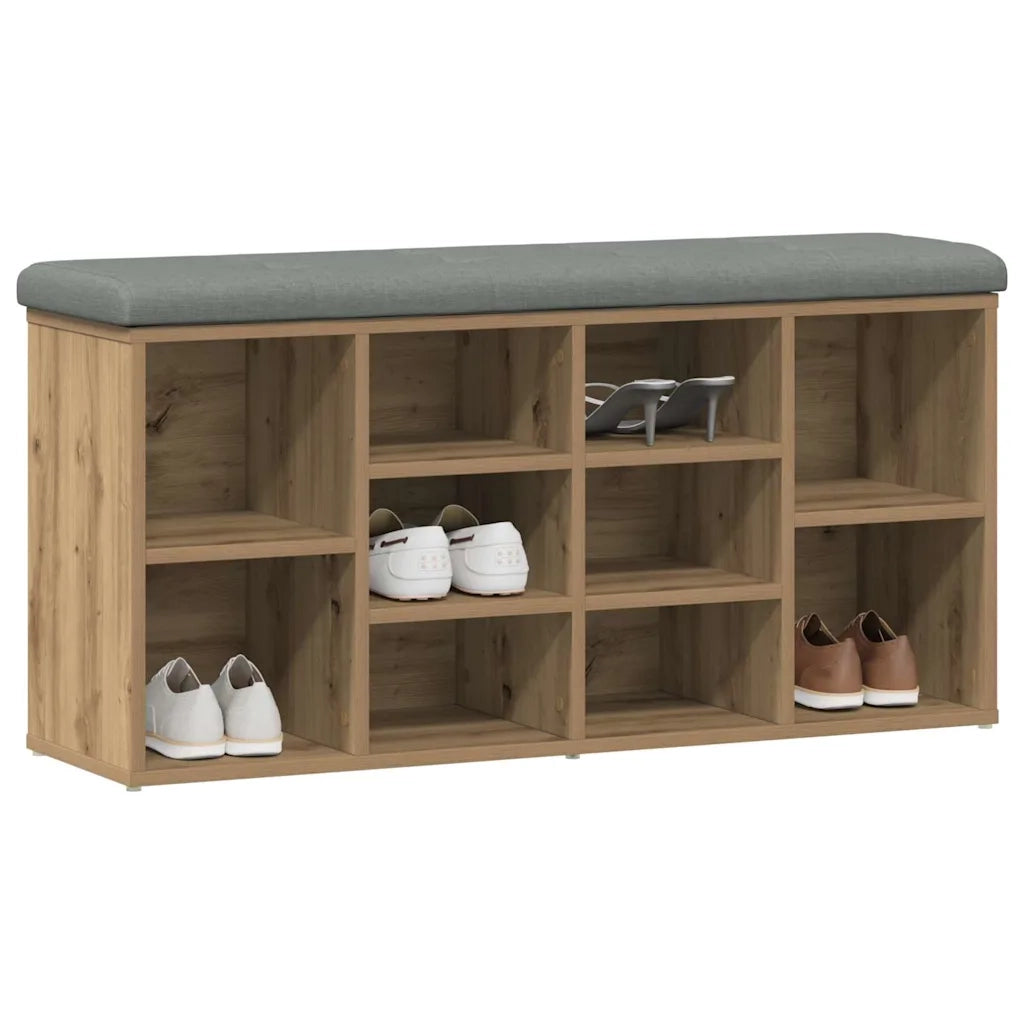 vidaXL Panca Porta Scarpe Rovere Artigianale 102x32x50 cm Truciolato