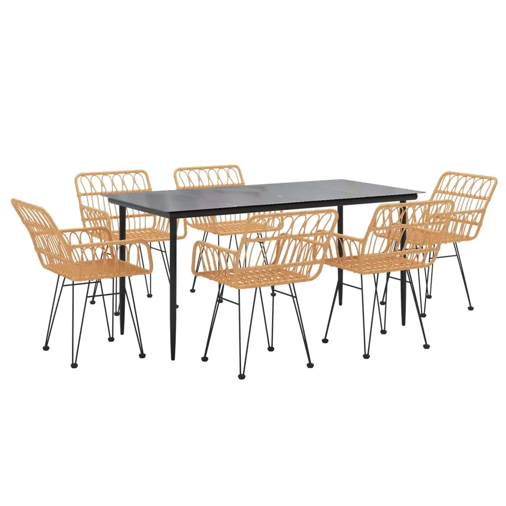 Set da Pranzo da Giardino 7 pz in Polyrattan cod mxl 35505