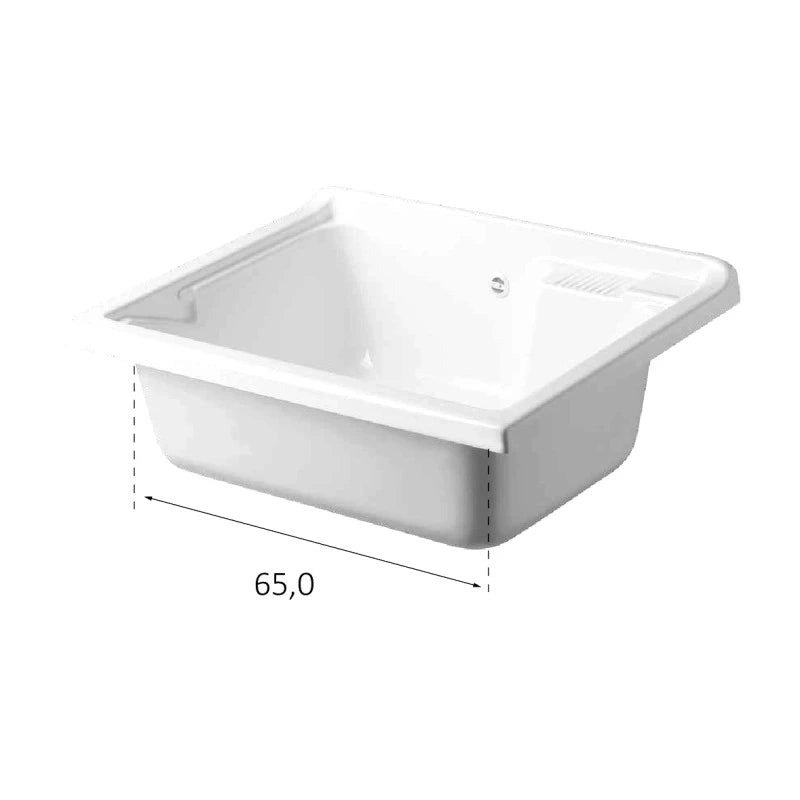 Lavatoio Eco con vasca 75x60 cm due ante bianco