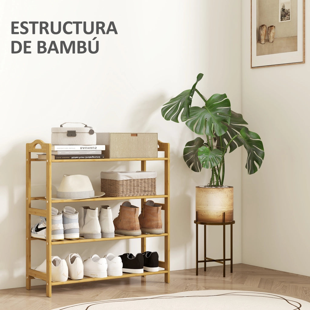 Scarpiera in bamb¨´ ¨C Xylo ¨C 12 paia, ingresso corridoio camera, legno naturale 67,5x24,7x72 cm