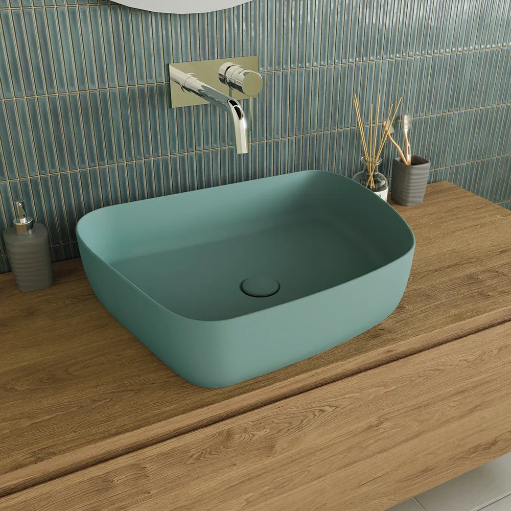 Lavabo da appoggio tondo 55,5x44x14 carta da zucchero | Persico