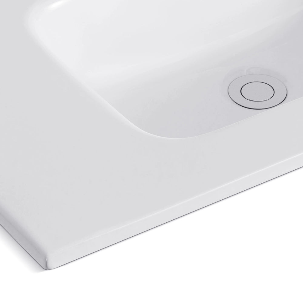 Lavabo consolle da appoggio LAV9080ES in ceramica 1 vasca 81x36.5 cm. bianco lucido
