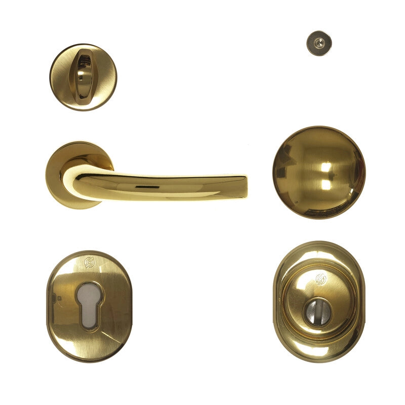 C KIT ACCESSORI OTTONE P/PORTA BLINDATA CILINDRO EUROPEO- 1,0 pz