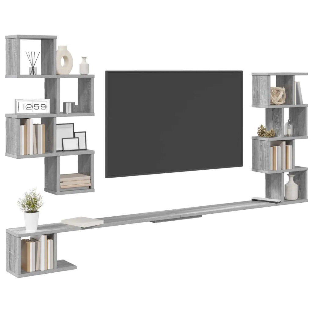 Mensola per TV da muro Sonoma grigio 200 x 15 x 94 cm 8012305