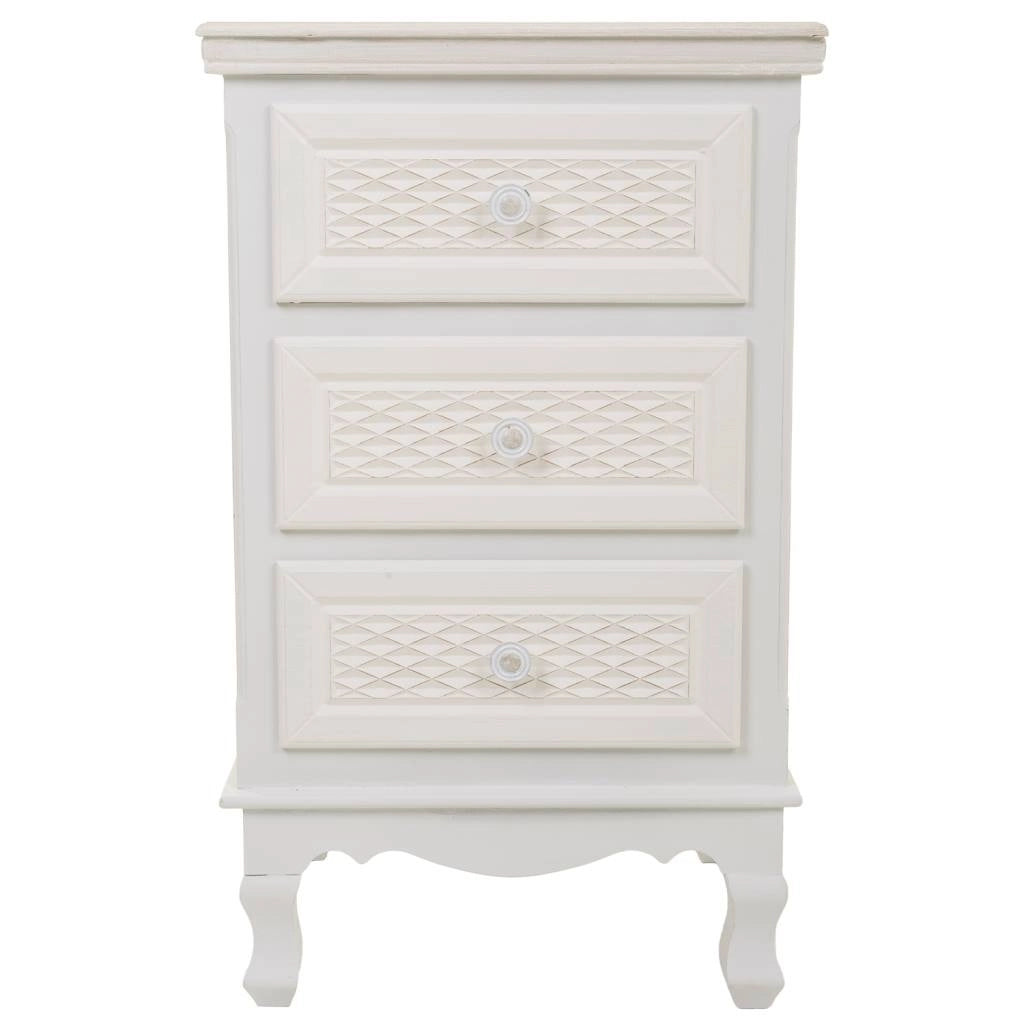 Comodino in legno bianco 41x33,5x68