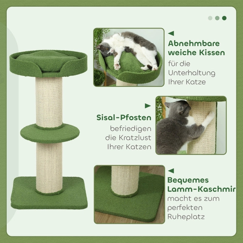 ALBERO RASTRELLIERA PER GATTI 91 cm Verde in poliestere