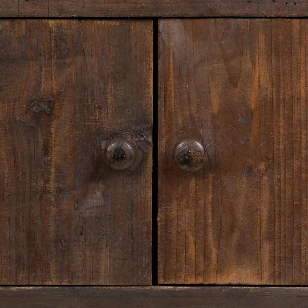 Credenza in legno con 5 cassetti e 6 ante marrone 120x43x80h cm