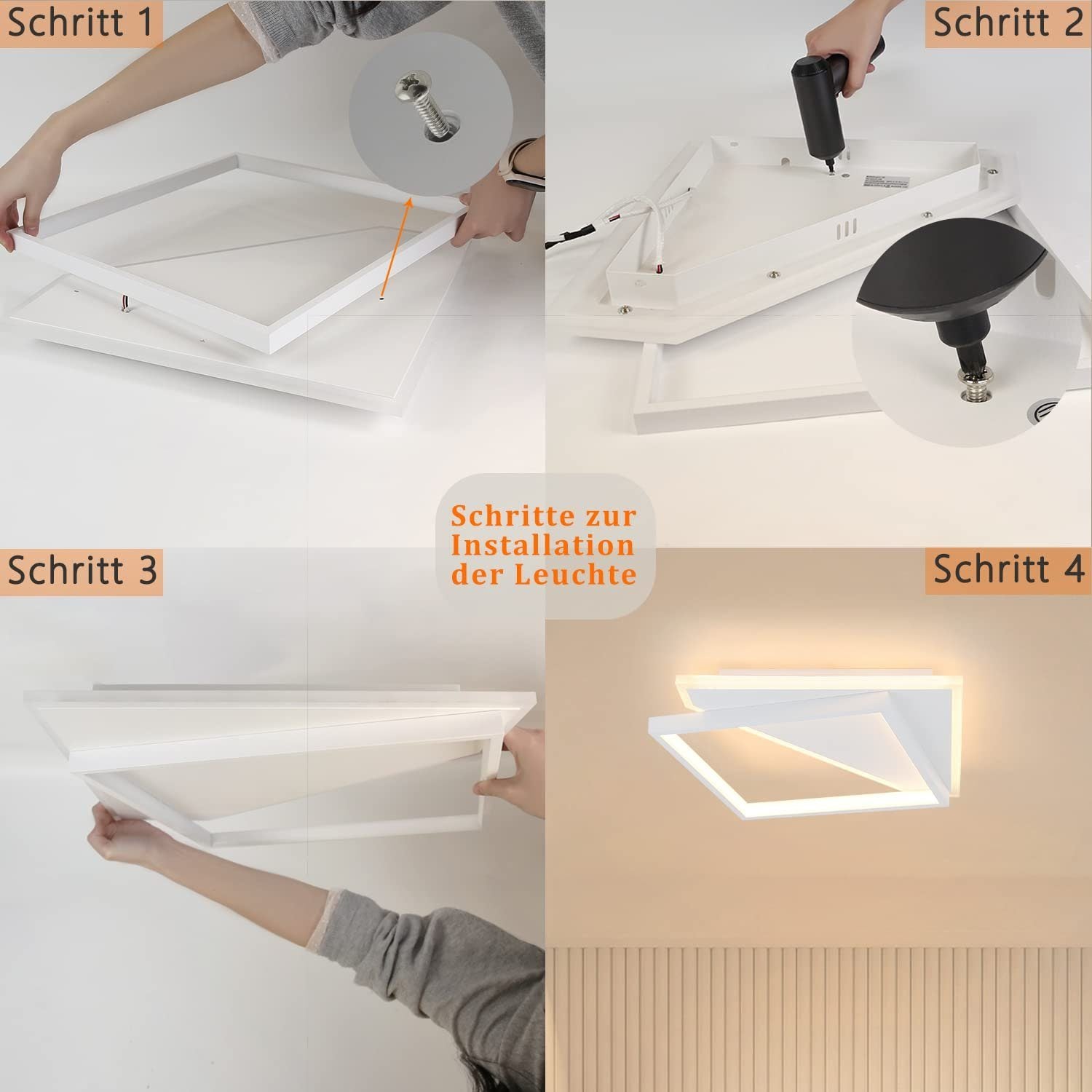 ZMH Lampada da soffitto LED Plaza dal design moderno