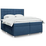 Giroletto a Molle con Materasso Blu 200x200 cm in Tessuto 3292901