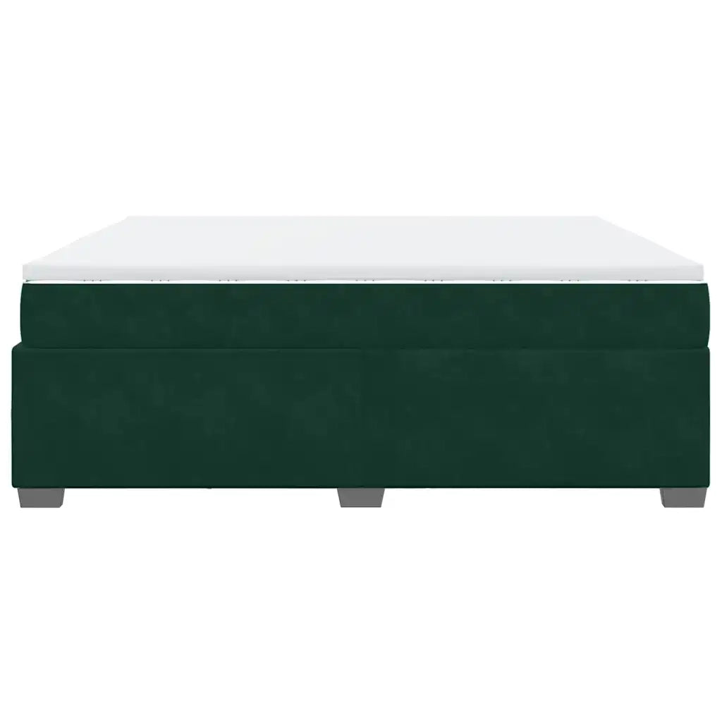 vidaXL Giroletto a Molle con Materasso Verde Scuro 180x200 cm Velluto