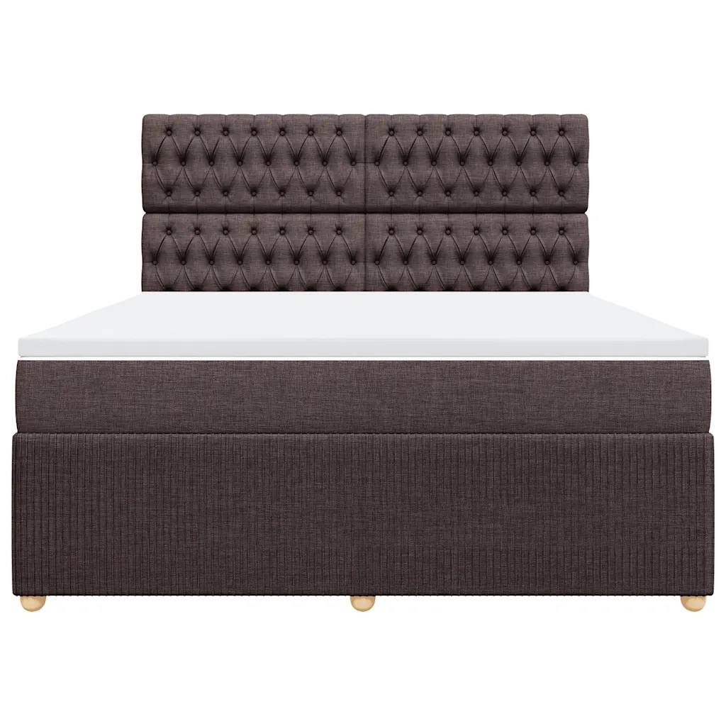 Giroletto a Molle con Materasso Marrone Scuro 180x200cm Tessuto