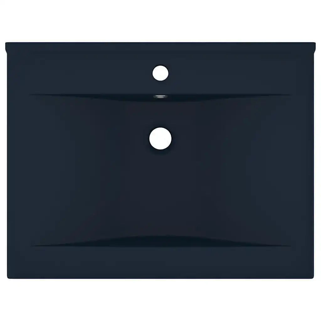 Lavandino con Foro Rubinetto Blu Scuro Opaco 60x46 cm in Ceramica 147023