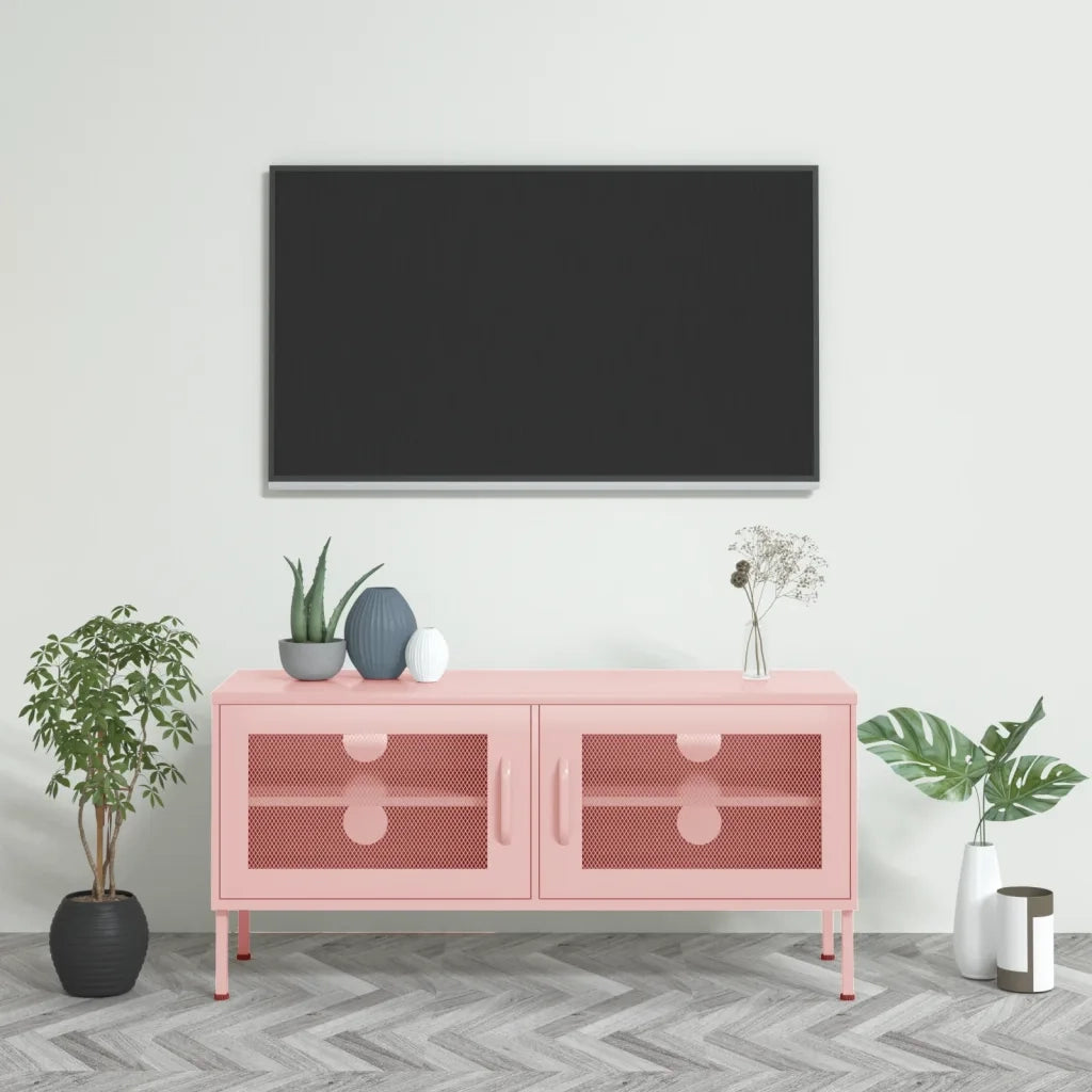 Mobile TV Rosa 105x35x50 cm in Acciaio 336238