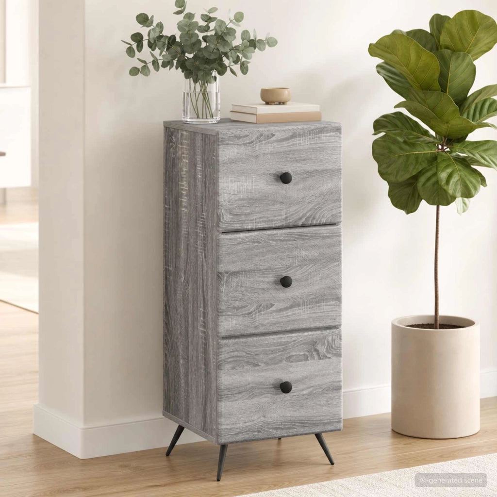 Mobile con Cassetti Grigio Sonoma 33 x 34,5 x 90 cm 895541