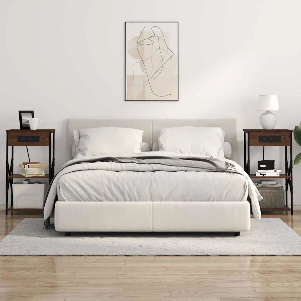 Set di 2 Comodini | Armadio da Notte | Mobiletto da notte Rovere Marrone 41 x 31 x 76 cm