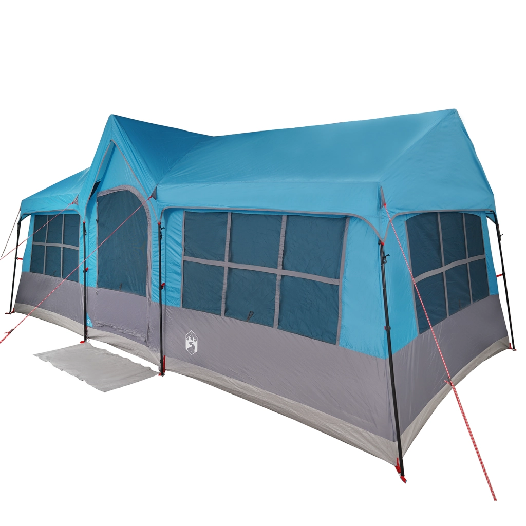Tenda da campeggio con finestre blu per 12 persone impermeabile