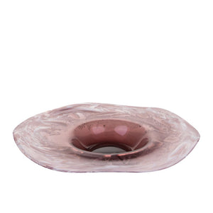 Ciotola Decorativa Ø 40 cm in Vetro Bianco Malva