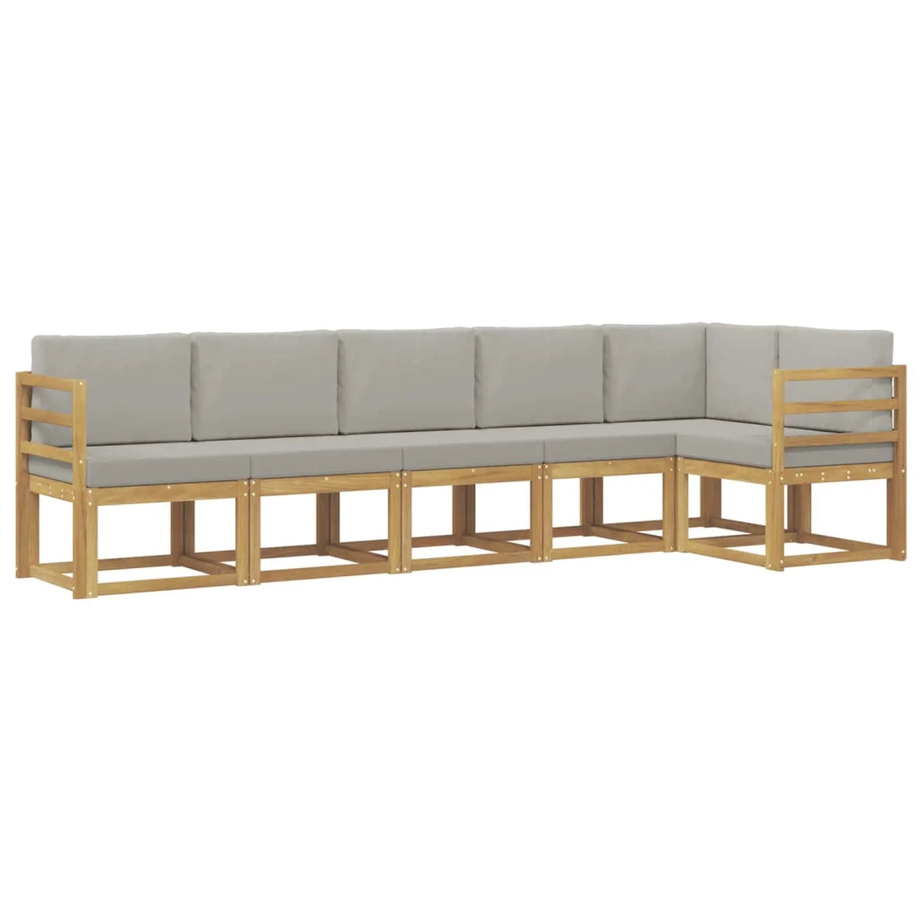 Set di divani da esterno 6 pcs Bianco e Grigio Chiaro 3387685