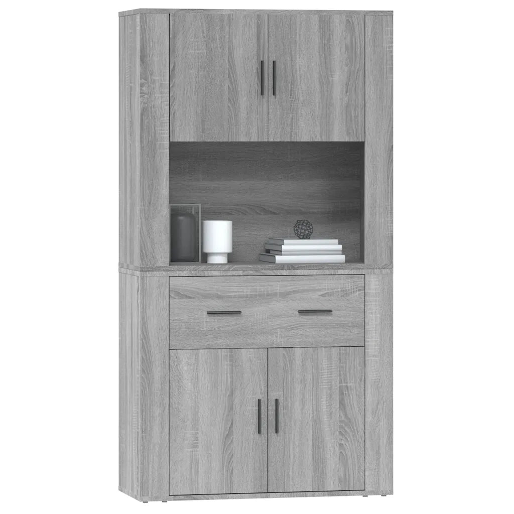 Credenza-Buffet-Armadio da cucina Grigio Sonoma in Legno Multistrato 950765