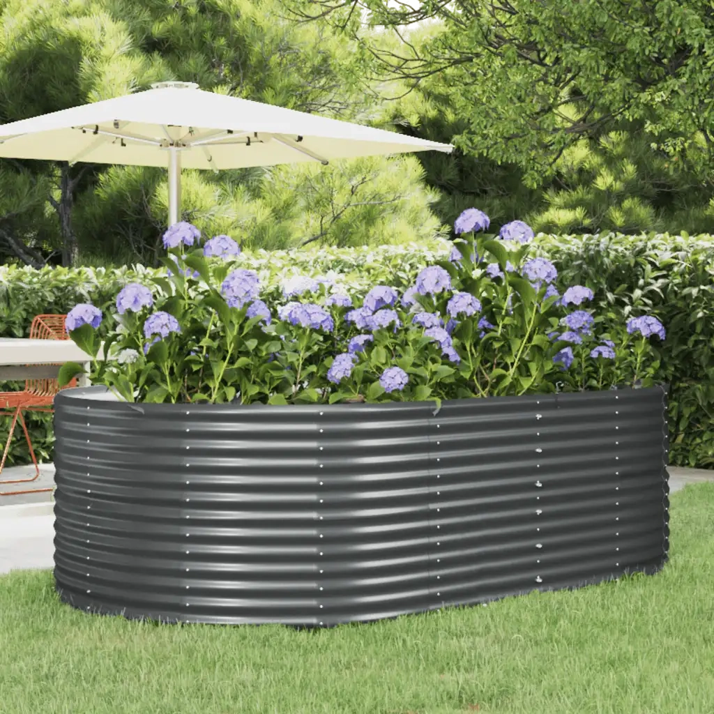 Vaso Giardino Antracite 212x140x68cm Acciaio Verniciato Polvere cod mxl 66706