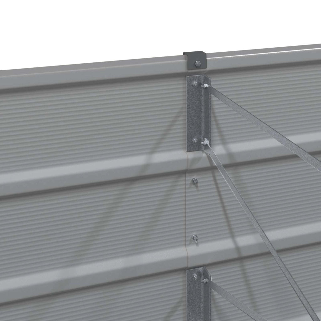 Fioriera da esterno dal design moderno 195 x 50 x 45 cm versatile in acciaio zincato grigio chiaro codice 02_0059198.