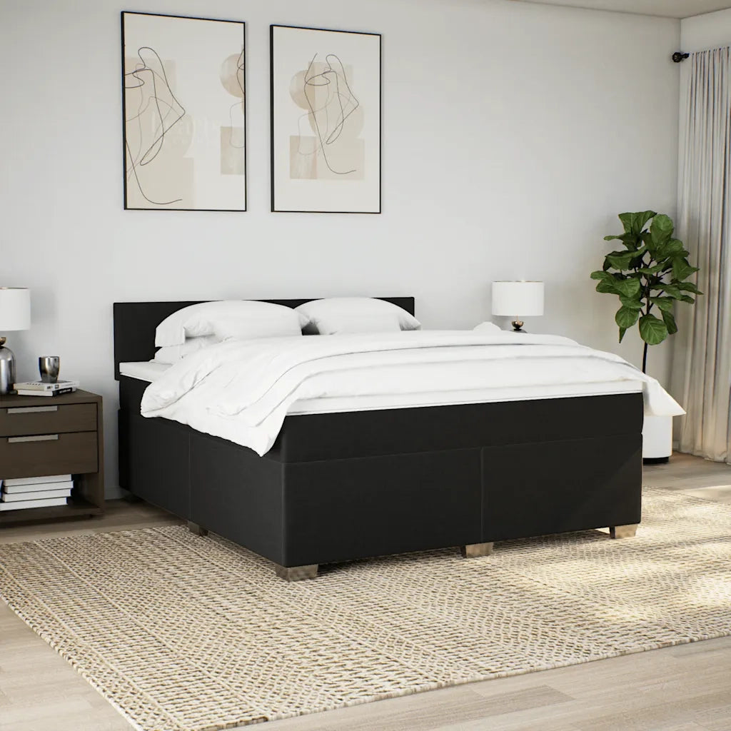 Giroletto a Molle con Materasso Nero 180x200 cm in Tessuto 3288262