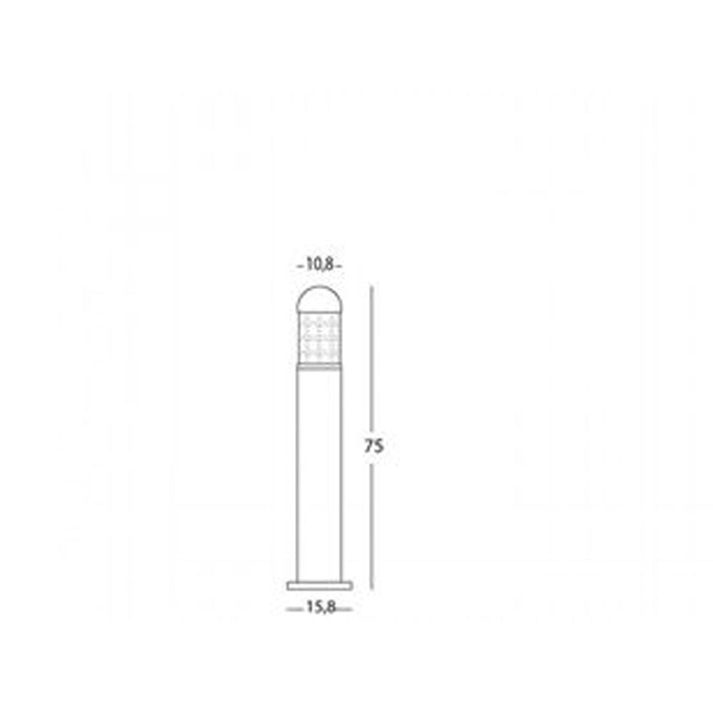 Palo Da Esterno H75Cm Moderno Torch Alluminio E Vetro Grigio 1 Luce E27