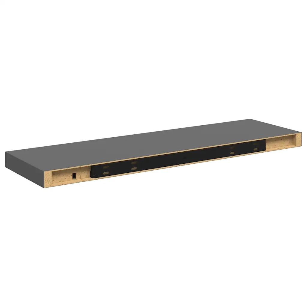 Scaffale a Parete Grigio Lucido 80x23,5x3,8 cm in MDF 323793