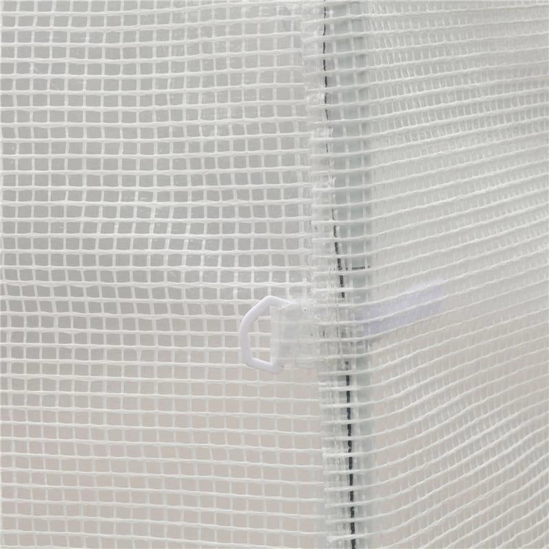 SERRA A TUNNEL CON 4 FINESTRELLE E INGRESSO A ZIP IN ACCIAIO ZINCATO E PE 3X2X1.9 M BIANCO