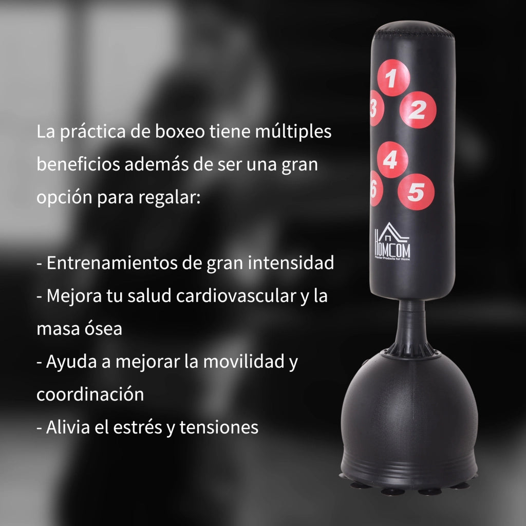 Sacco da Boxe con Base ¨C Xylo ¨C 165 cm Base Riempibile Acqua/Sabbia con Ventose