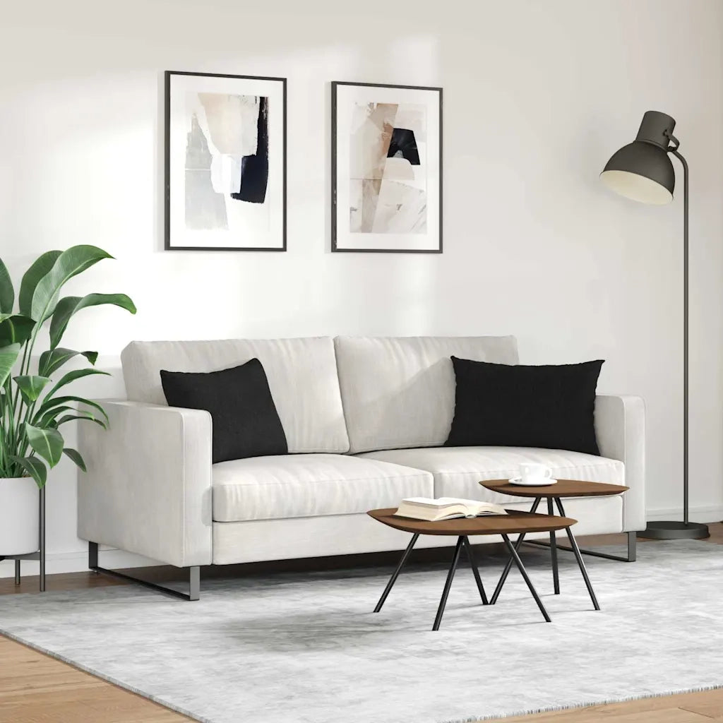 Cuscini da Divano 2 pcs Nero 60 x 40 cm Tessuto