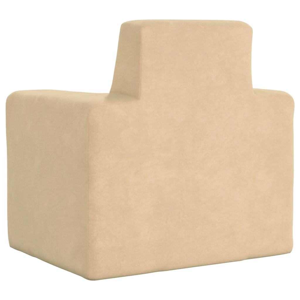 Divano per Bambini Crema in Morbido Peluche 341836