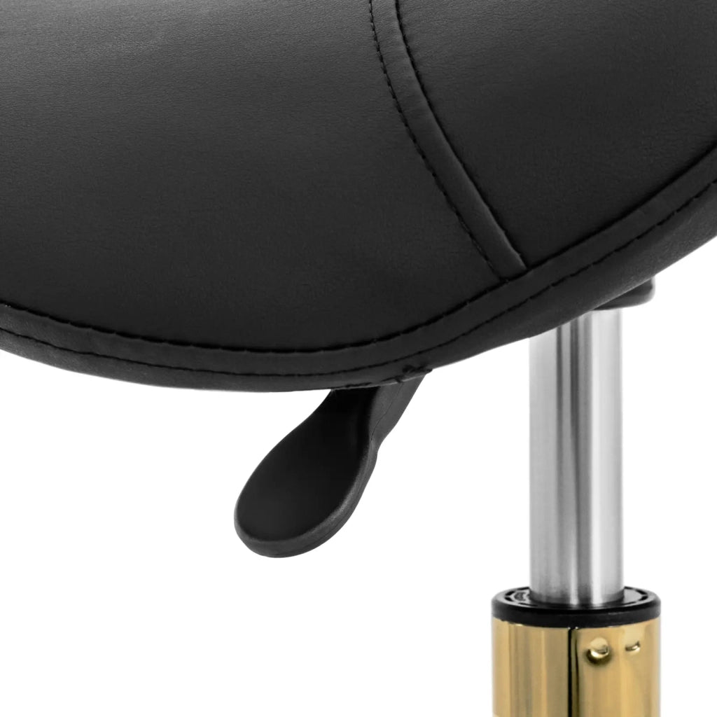 Sgabello da sella per cavallo 150 kg lega di alluminio PVC PU compensato schiuma sintetica nero oro 14_0010084