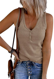 Camicia a V con manica corta per donna - Henley - con ribalta - Casual - Camisetta a maniche corte - Tela respirante - Altezza vita - Maglia estiva
