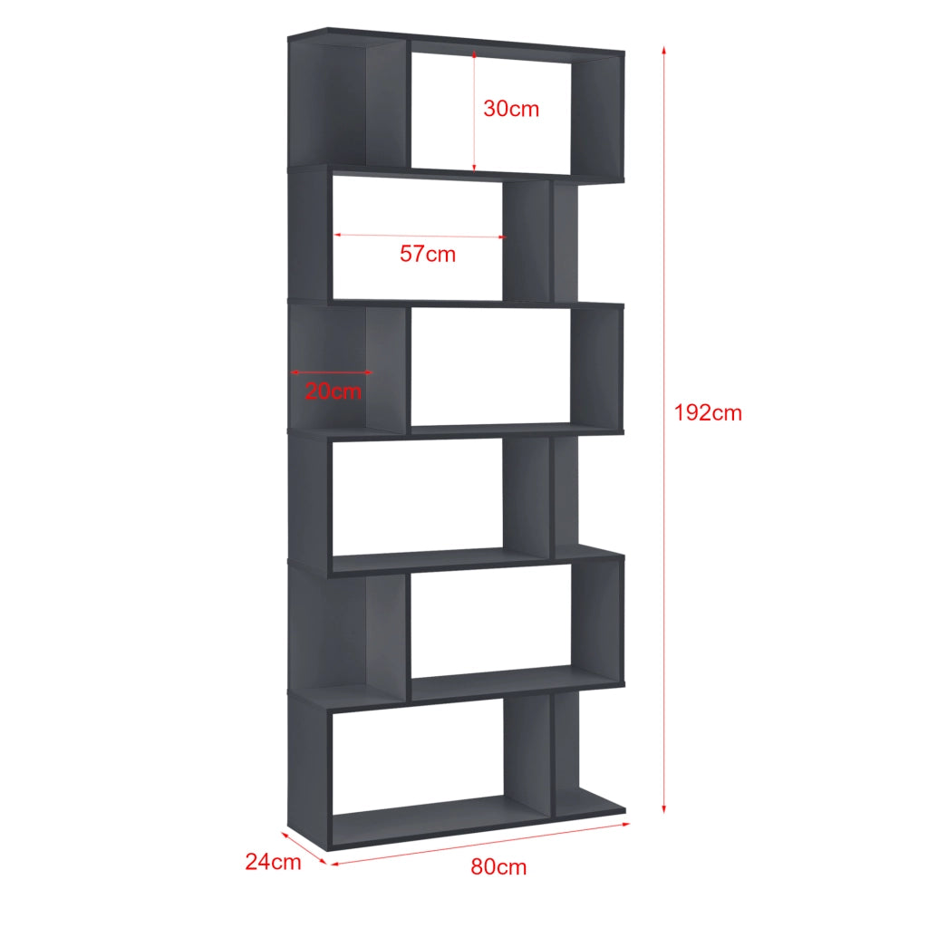 Libreria Borrby Scaffale da Terra 192 x 80 x 24 cm Grigio scuro [en.casa]
