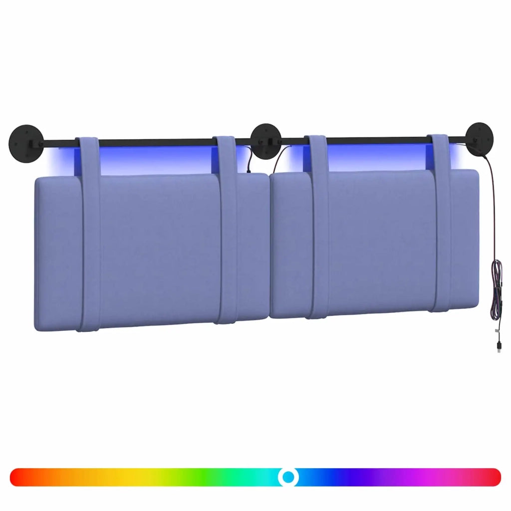 Testiera sospesa Con luce LED Blu jeans Tessuto 3423948