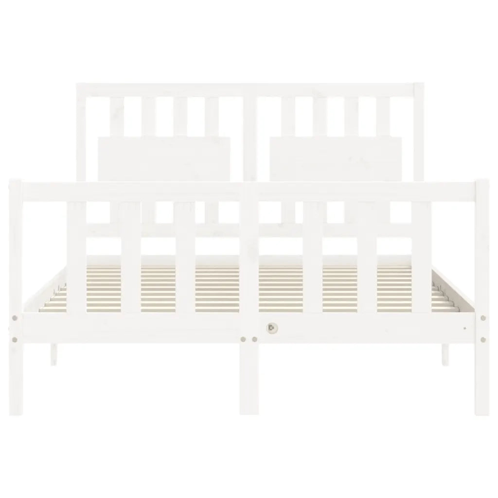 Letto senza Materasso-Struttura Letto Bianco 140x190 cm Legno Massello di Pino 818616