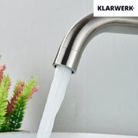 NAVIS | Rubinetto da bagno montaggio a parete in 2 parti argento|miscelatore semplice in acciaio inox  montaggio a parete per lavabo per hotel