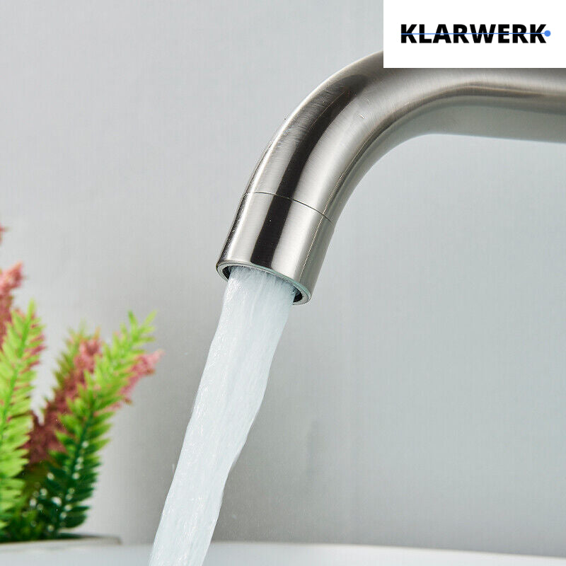 NAVIS | Rubinetto da bagno montaggio a parete in 2 parti argento|miscelatore semplice in acciaio inox  montaggio a parete per lavabo per hotel