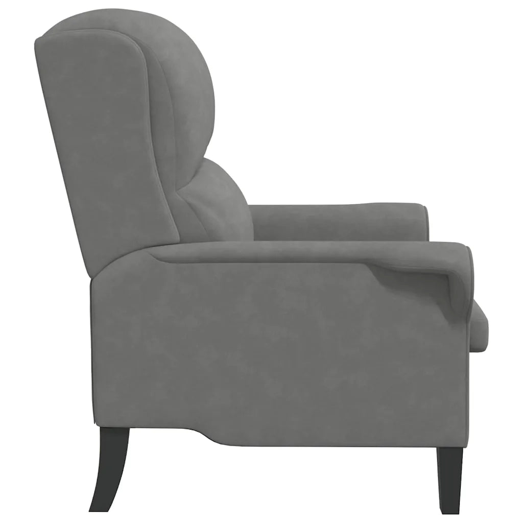 Poltrona-Divano Sedia-Poltroncina Grigio scuro 76 x 94 x 102 cm Microfibra