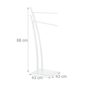Portasciugamani da terra 88 cm design moderno acciaio bianco 13_0002278