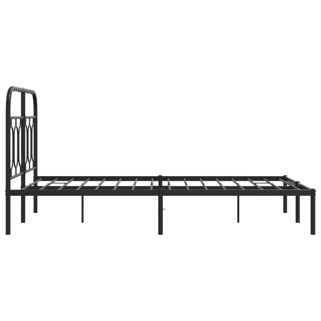 Giroletto con Testiera-Struttura Letto con testiera in Metallo Nero 120x190 cm 533293