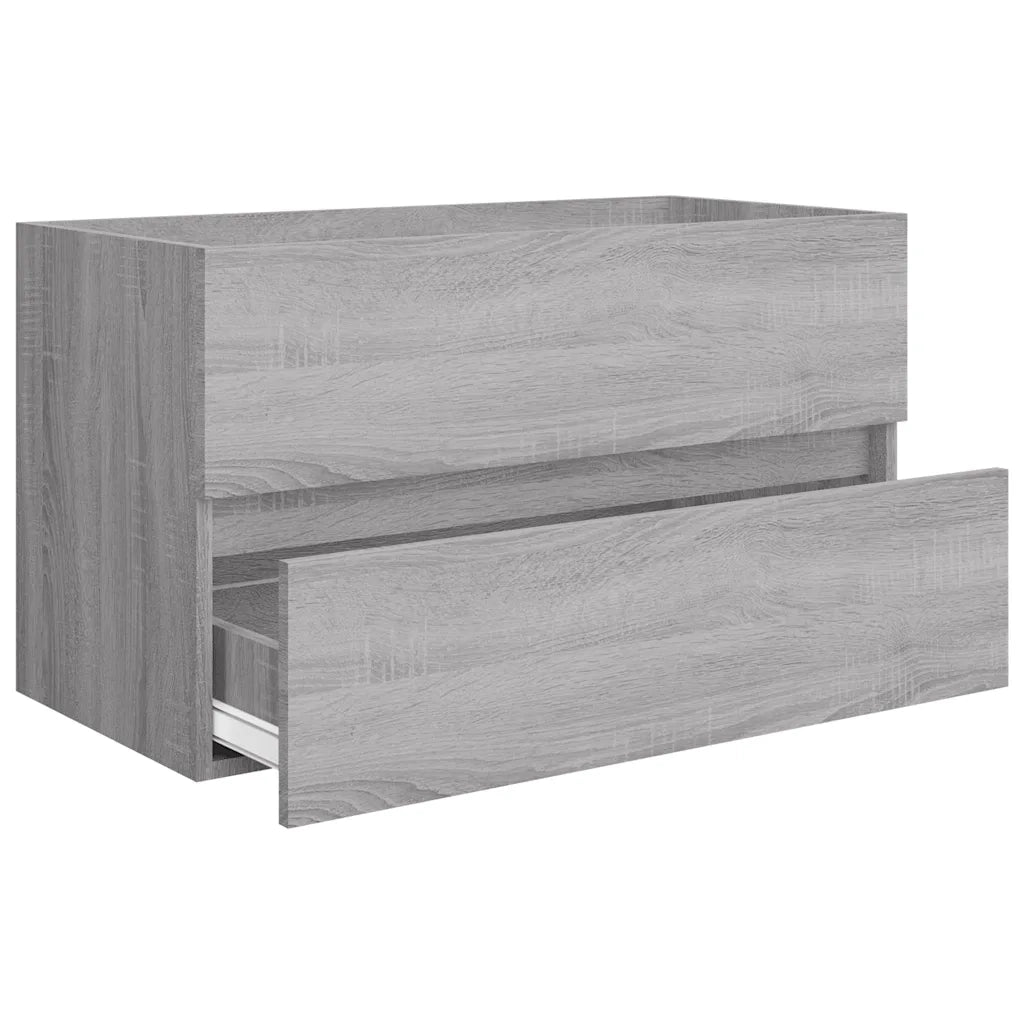 Set Mobili da Bagno | Armadio da bagno 2 pz Grigio Sonoma in Legno Multistrato