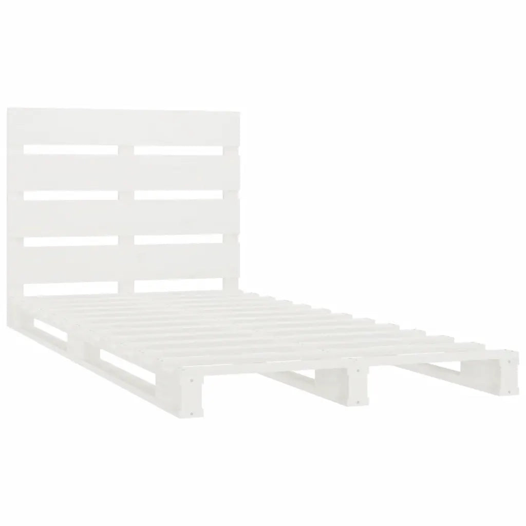 Letto singolo | Letto per adulti | Giroletto Bianco 90x190 cm Single in Legno Massello di Pino