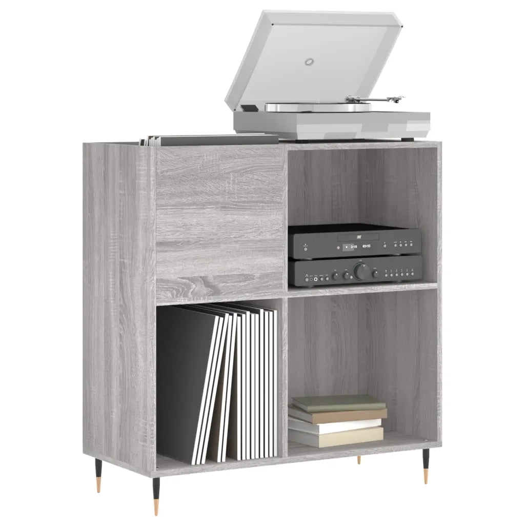 Mobile Porta Dischi Grigio Sonoma 84,5x38x89 Legno Multistrato 831770