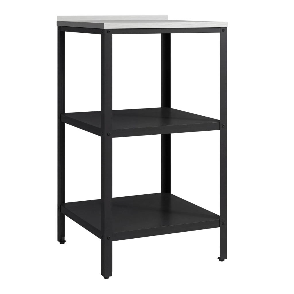 Bancone da Giardino Bolognano in Acciaio con Ripiani 92x50x50 cm Argentato / Nero opaco casa.pro