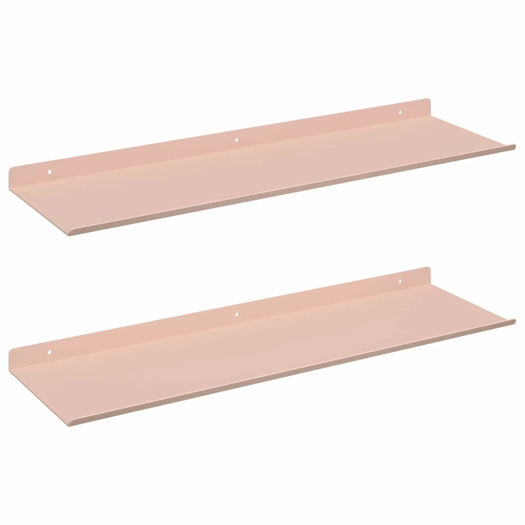 Mensola sospesa 2 pcs Rosa 60 x 18 x 2,5 cm Acciaio
